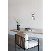 CLESSIDRA: Interior Mirror Finish Smokey Black / Opal Glass Ellipse Pendant Lights