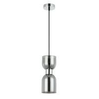 CLESSIDRA: Interior Mirror Finish Smokey Black / Opal Glass Ellipse Pendant Lights