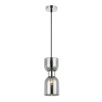 CLESSIDRA: Interior Mirror Finish Smokey Black / Opal Glass Ellipse Pendant Lights