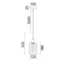 ESPEJO1: Interior Iron & Chrome Oblong Glass with Line Effect Pendant Lights