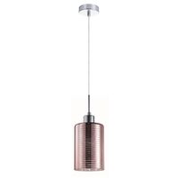 ESPEJO2: Interior Iron & Rose Gold Oblong Glass with Line Effect Pendant Lights