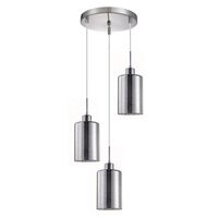ESPEJO3: Interior Iron & Chrome Oblong Glass with Dotted Effect Pendant Lights