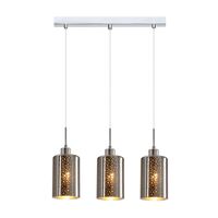 ESPEJO3: Interior Iron & Chrome Oblong Glass with Dotted Effect Pendant Lights
