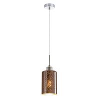 ESPEJO4: Interior Iron & Rose Gold Oblong Glass with Dotted Effect Pendant Lights