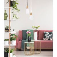 FINN: Scandinavian Blonde Wood & Opal Glass Long Cone Pendant Light