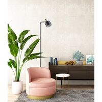 FLOTAR: Interior Cylinder Iron Shade with Antique Brass Highlight Floor Lamps