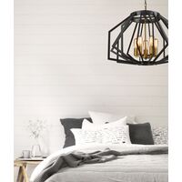 GAMBA: Industrial Black Rustic Wide Angular Cage Pendant Light