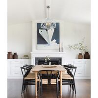 GAMBA: Industrial White Rustic Wide Angular Cage Pendant Light