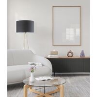 JAMBES: Drum Shade with Antique Brass Tripod Floor Lamps