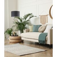 JAMBES: Drum Shade with Antique Brass Tripod Floor Lamps