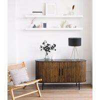 JAMBES: Drum Shade with Antique Brass Tripod Table Lamps