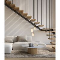 JEREZ: Bronze Amber/ Smokey Black Ellipse Glass Flat Top Pendant Lights