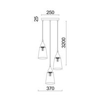 JEREZ: Bronze Amber/ Smokey Black Ellipse Glass Flat Top Pendant Lights