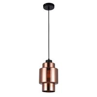 LAMINA: Retro Copper Coloured Glass Double Cylinder Pendant Light