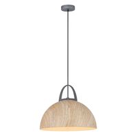 LEGNA: Retro Replica Wood Dome Shape Pendant Lights