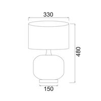 LUSSO: Interior Black Drum Shade Ceramic Base with Antique Brass Highlight Table Lamps