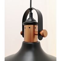 NARVIK: Industrial Scandinavian Dome Shape With Copper Plating Pendant Lights