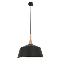 NORDIC: Modern Scandinavian Medium Dome Shape Steel & Wood Pendant Lights