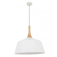 NORDIC: Modern Scandinavian Large Dome Shape Steel & Wood Pendant Lights