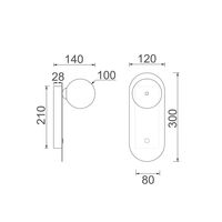 OVALIS: Interior Round Opal Diffuser Oblong Base with Switch Wall Lights