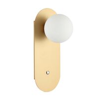 OVALIS: Interior Round Opal Diffuser Oblong Base with Switch Wall Lights