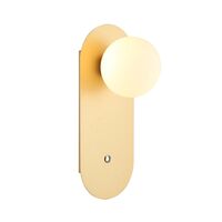 OVALIS: Interior Round Opal Diffuser Oblong Base with Switch Wall Lights