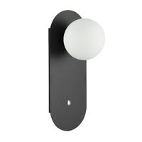 OVALIS: Interior Round Opal Diffuser Oblong Base with Switch Wall Lights