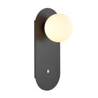 OVALIS: Interior Round Opal Diffuser Oblong Base with Switch Wall Lights
