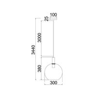 PATERA: Interior Glass with Extended Bronze Highlight Pendant Lights