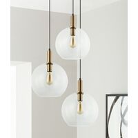 PATERA: Interior Glass with Extended Bronze Highlight Pendant Lights