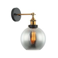 PESINI: Interior Swing Arm Glass with Antique Brass/ Chrome Highlight Wall Lights