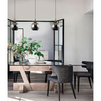 PESINI: Interior Wine Glass with Antique Brass/ Chrome Highlight Pendant Lights