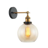 PESINI: Interior Swing Arm Glass with Antique Brass/ Chrome Highlight Wall Lights