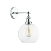 PESINI: Interior Swing Arm Glass with Antique Brass/ Chrome Highlight Wall Lights