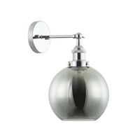 PESINI: Interior Swing Arm Glass with Antique Brass/ Chrome Highlight Wall Lights