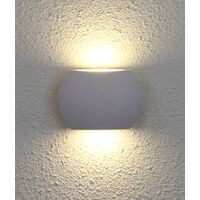 REMO: Surface Mounted LED Exterior Curved Up/Down Wall Lights IP54