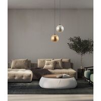 ROCHE: Interior Wine Glass Shape Matte Gold / Chrome Glass Pendant Lights