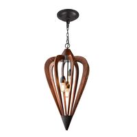 SENORITA: Rustic Medium Tuscan Coffee Cherry / Winter Moss Wood Pendant Lights