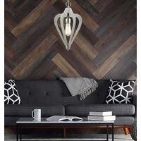 SENORITA: Rustic Small Tuscan Coffee Cherry / Winter Moss Wood Pendant Light