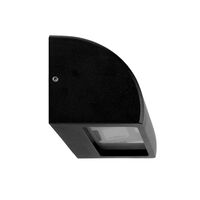 STE: Exterior 12V Matte Black Curved Surface Mounted Step / Wall Lights IP65