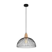 STRAND: Iron and Wood Dome Cage Pendant Lights