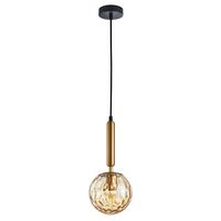 TRATTINO: Interior Bronze Amber / Smokey Black Spherical Glass Pendant Lights