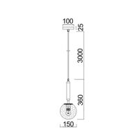 TRATTINO: Interior Bronze Amber / Smokey Black Spherical Glass Pendant Lights