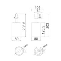 4 Wire 3 Circuit LED Tri-CCT Dimmable Adjustable Track Heads