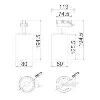 3 Wire 1 Circuit LED Tri-CCT Dimmable Adjustable Track Heads