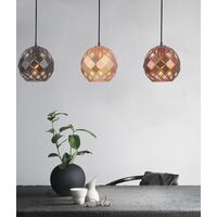 TUILE: Interior Small Embossed Tiled Iron Wine Glass Shape Pendant Lights