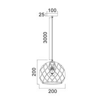 TUILE: Interior Small Embossed Tiled Iron Wine Glass Shape Pendant Lights