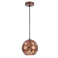 TUILE: Interior Small Embossed Tiled Iron Wine Glass Shape Pendant Lights
