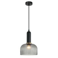 VINTAJ: Retro Interior Dome Shape Ribbed Glass Pendant Lights