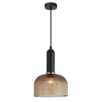 VINTAJ: Retro Interior Dome Shape Ribbed Glass Pendant Lights
